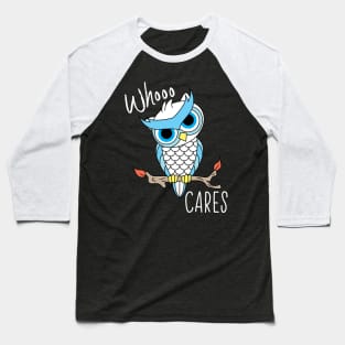 Whoo Cares Snowy Owl Baseball T-Shirt